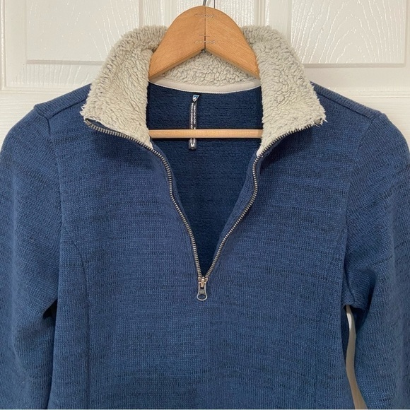 Kuhl Women’s Alska 1/4 Zip Fleece Sweatshirt Sweater Medium Blue Hiking Camping - Picture 5 of 10
